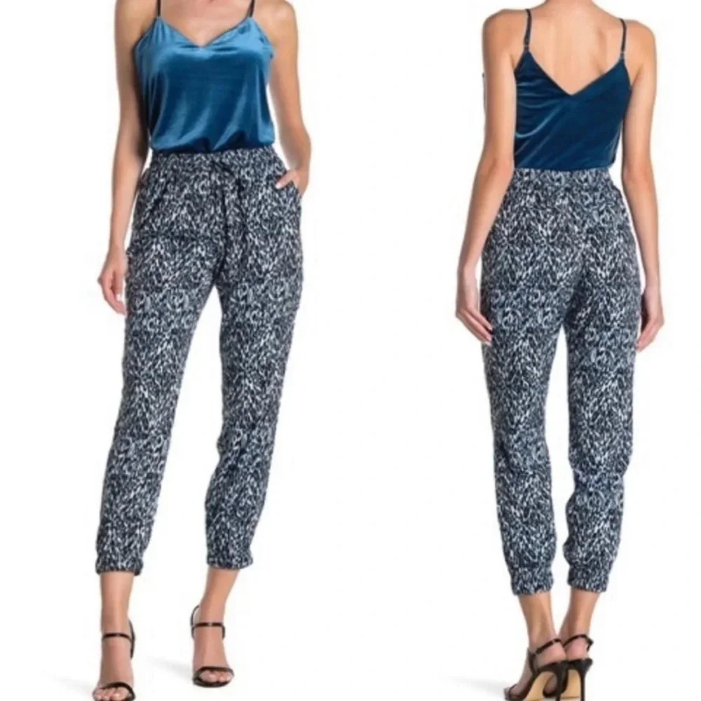 NEW Walter Baker Celia Leopard Print Joggers Size Medium